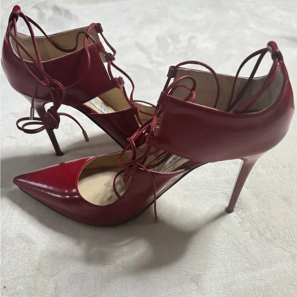 Jimmy Choo Strappy Red Heels - Picture 8 of 9